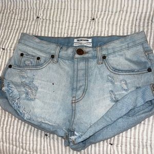 •ONE TEASPOON • distressed vintage denim shorts